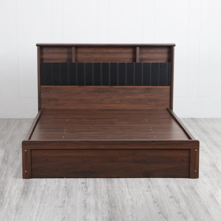 Lewis Queen Bed with Hydraulic Storage - Brown