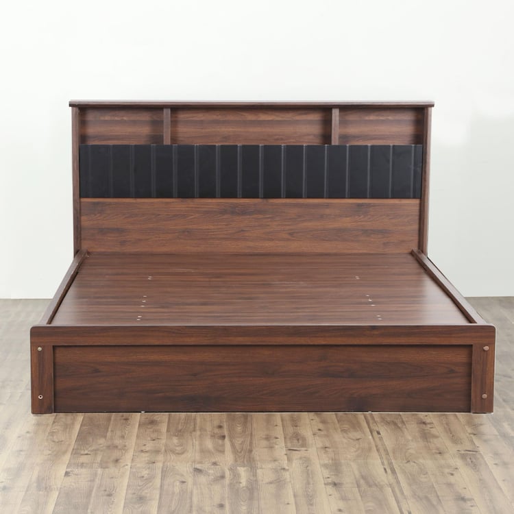 Lewis King Bed with Box Storage - Brown