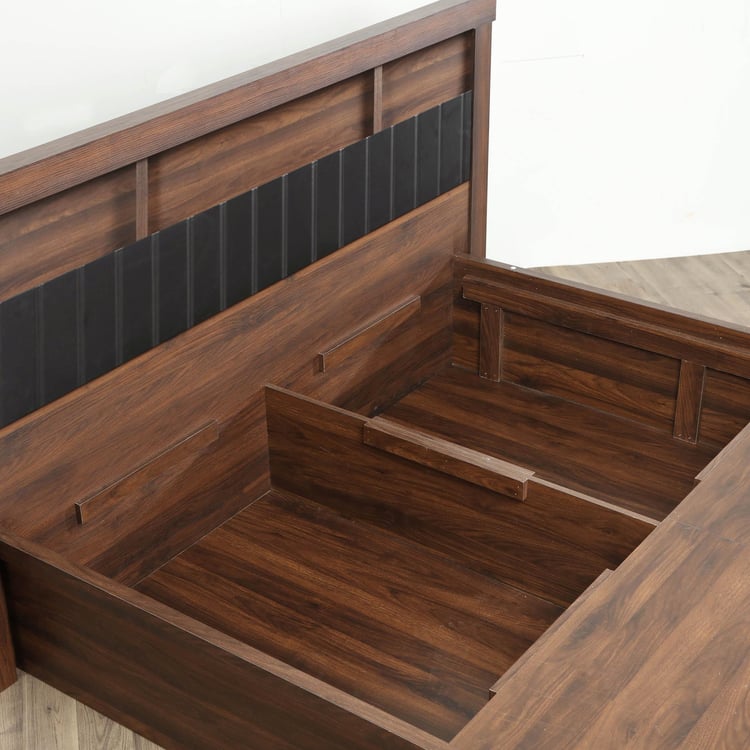 Lewis King Bed with Box Storage - Brown