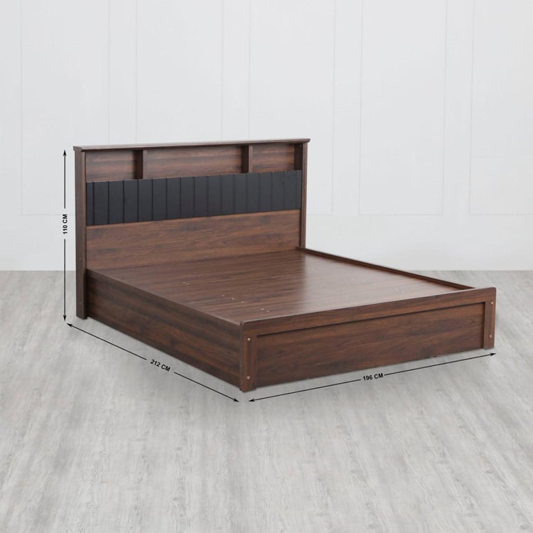 Lewis King Bed with Hydraulic Storage - Brown