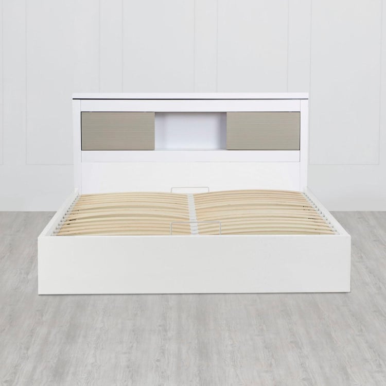 Alps King Bed with Hydraulic Storage - White