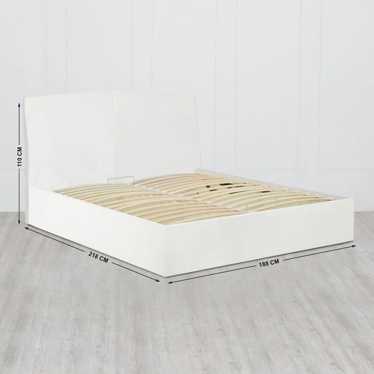Wave King-Size Bed with Hydaulic Storage - 1.80 x 1.95 m - White