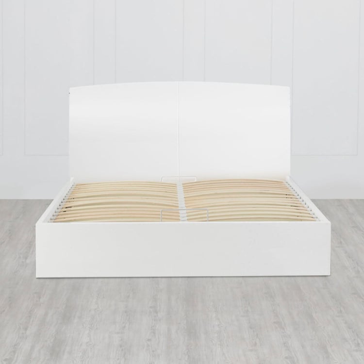 Wave King-Size Bed with Hydaulic Storage - 1.80 x 1.95 m - White