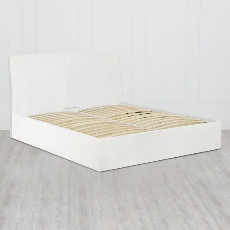 Wave King-Size Bed with Hydaulic Storage - 1.80 x 1.95 m - White