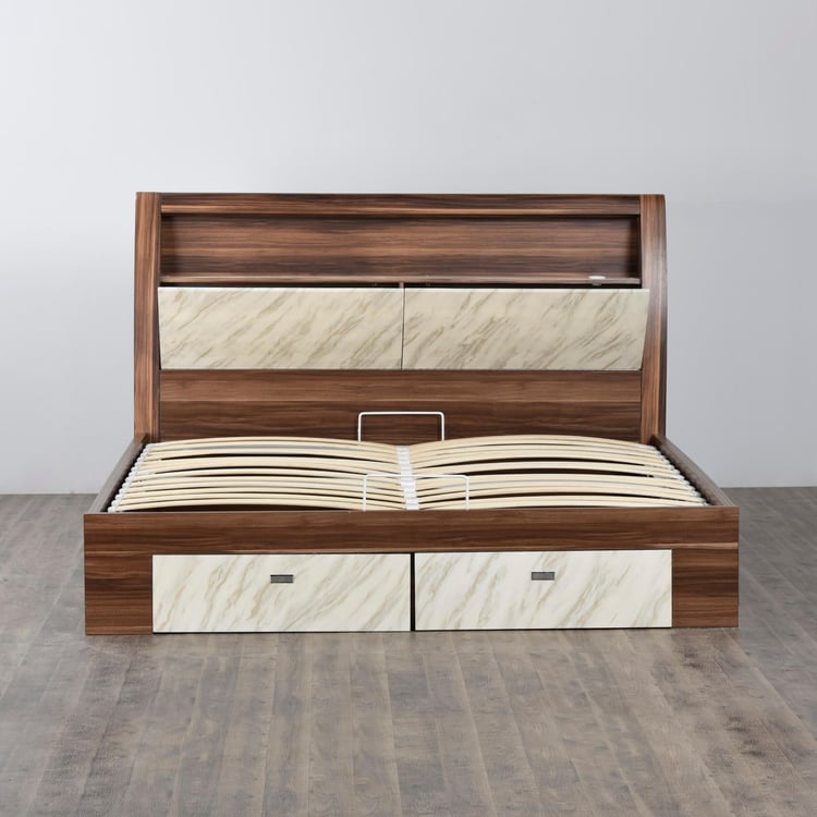Antonio Savio King-Size Bed with Hydraulic Storage and Drawer
