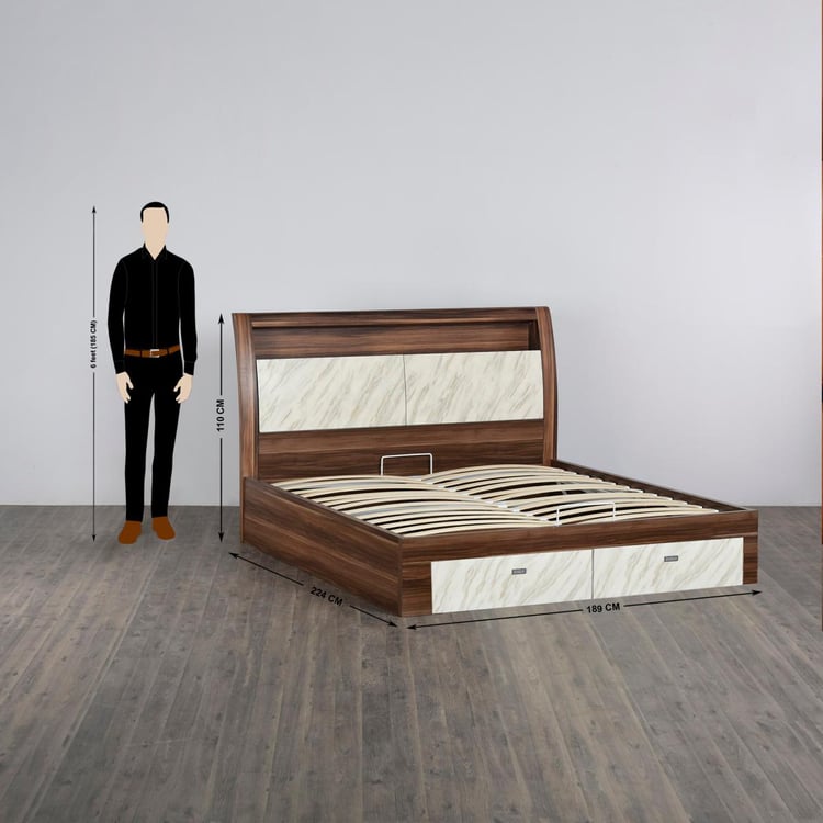 Antonio Savio King-Size Bed with Hydraulic Storage and Drawer
