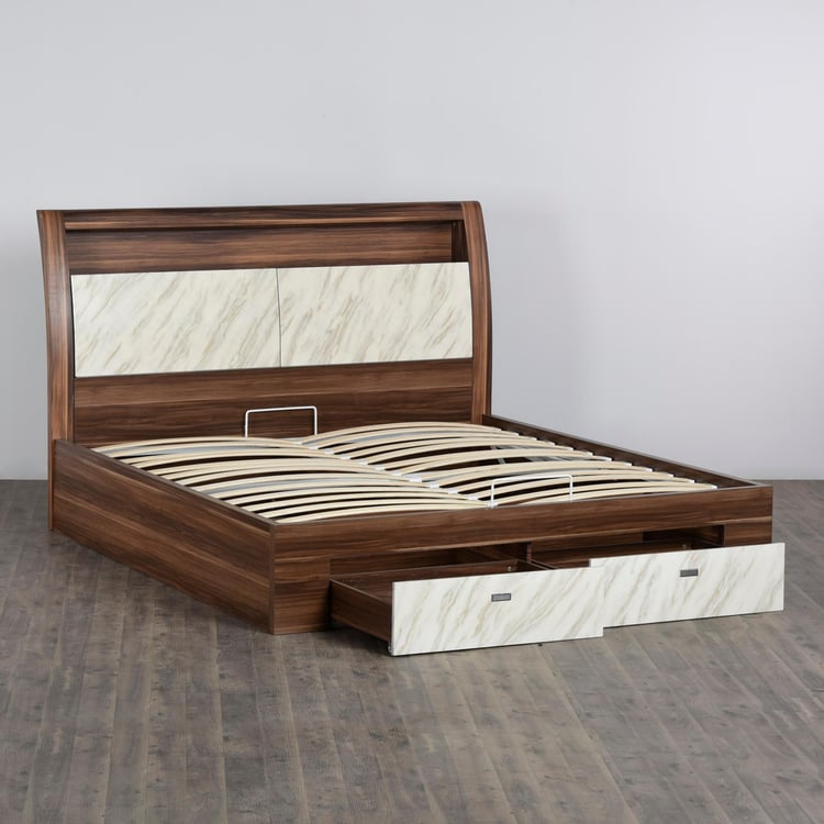 Antonio Savio King-Size Bed with Hydraulic Storage and Drawer