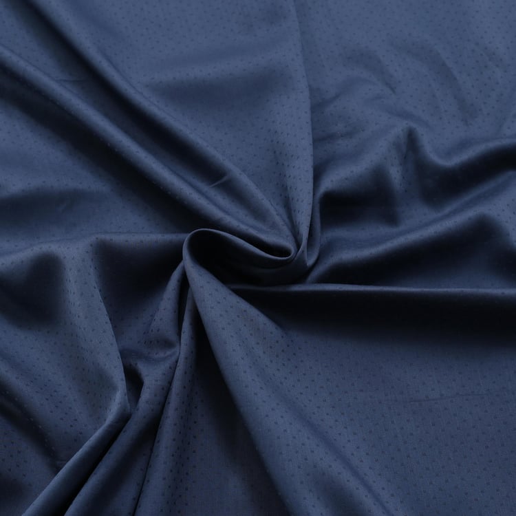 MASPAR Vintage Blue Solid Cotton Super King Bedsheet Set - 275x275cm - 3Pcs