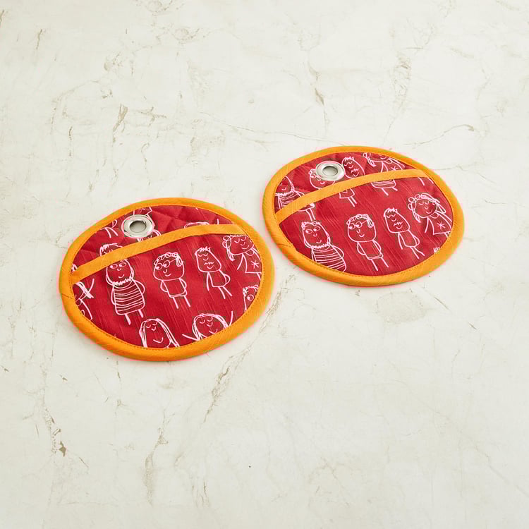 Happiness Printed Pot Holder - Set of 2