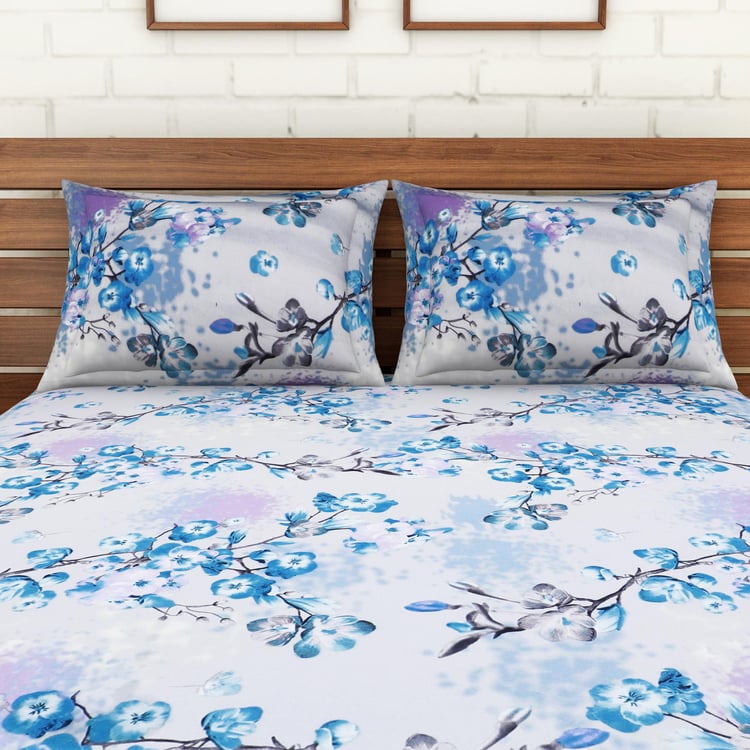 SPACES Welhome Lapiazza Printed 3-Piece Bedsheet Set - 250 x 230 cm