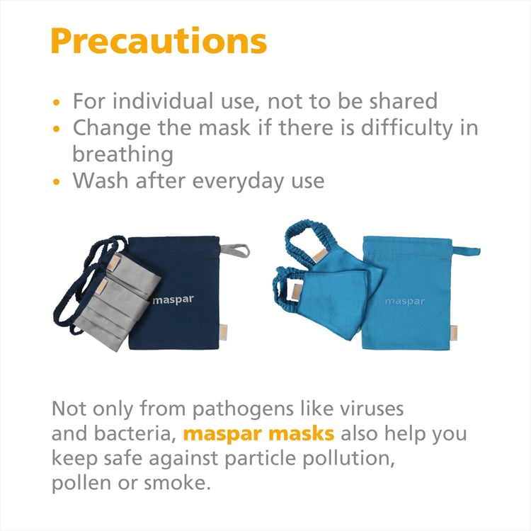 MASPAR 3 Layer Green Outdoor Face Masks Set of 2 with Bag