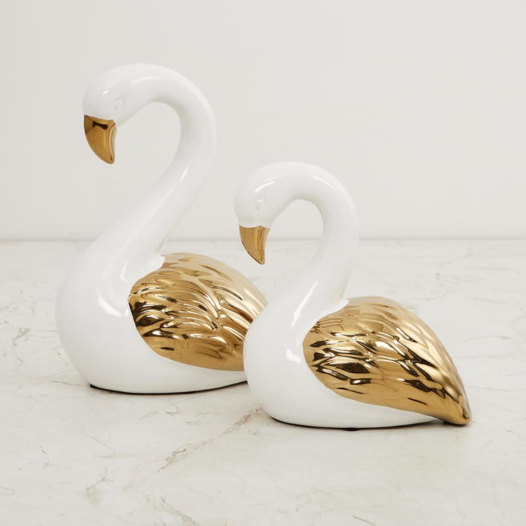 Stellar Set of 2 Porcelain Swan Figurines