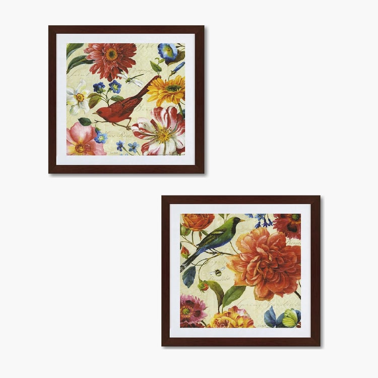 Corsica Vivid - Multicolour Wooden Bird Picture Frame - Set Of 2