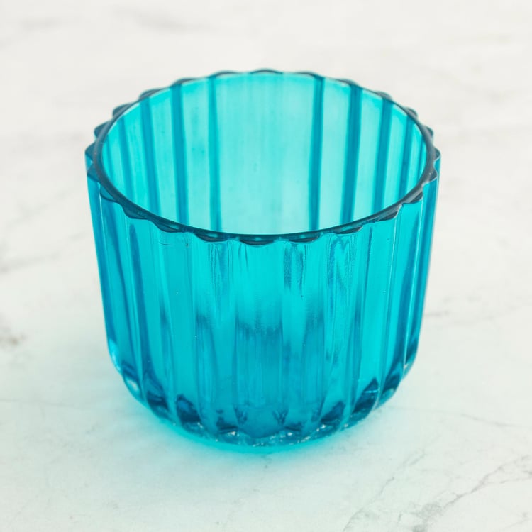 Raga Round Set Of 10Pcs. Fluted T-Light Holder - Glass - Multicolour 