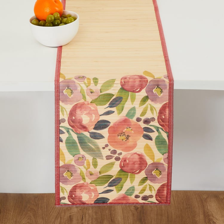 Nature Refreshed Printed Runner - Bamboo - 30 cm x 1.50 m - Bamboo Table Runner - 30 cm x 150 cm - Multicolour