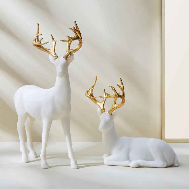 Magnus Set of 2 Polyresin Reindeer Figurines