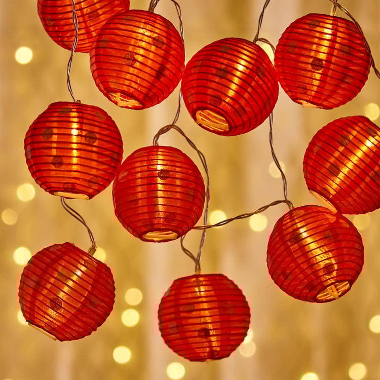 Serene Red Printed String Light - 10 Bulbs
