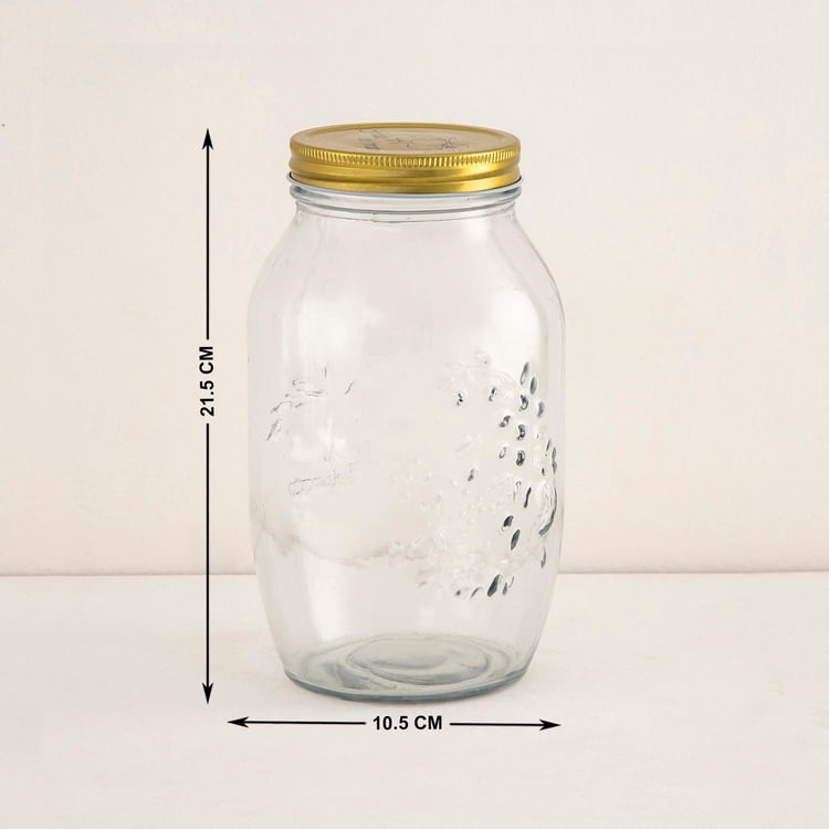 Corsica Essentials Metal Lid Glass Storage Jar - 1.5L