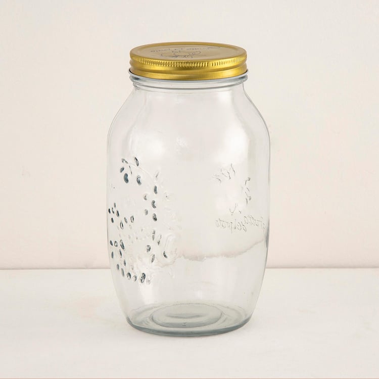 Corsica Essentials Metal Lid Glass Storage Jar - 1.5L