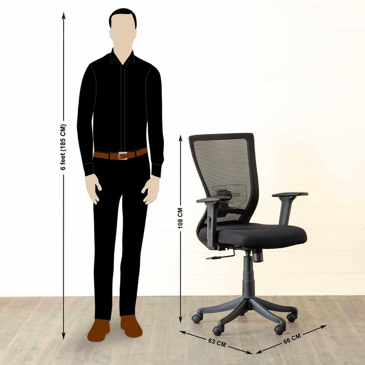 Antonio Mesh Medium Back Office Chair - Black