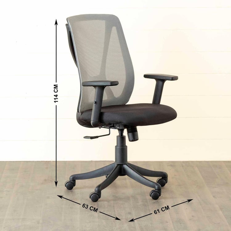 Quadro Aero Mesh Medium Back Office Chair - Grey