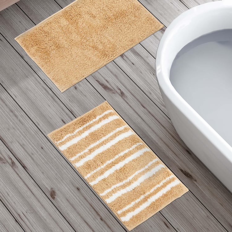 Corsica Set of 2 Polyester Anti-Slip Bath Mats - 30x50cm