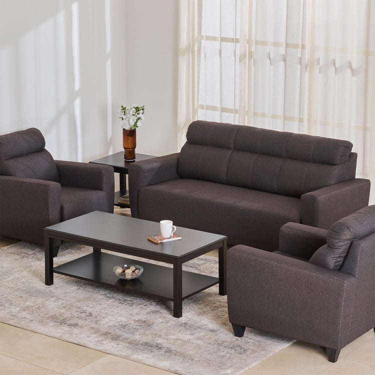 Helios Emily Fabric 3+1+1 Seater Sofa Set - Brown