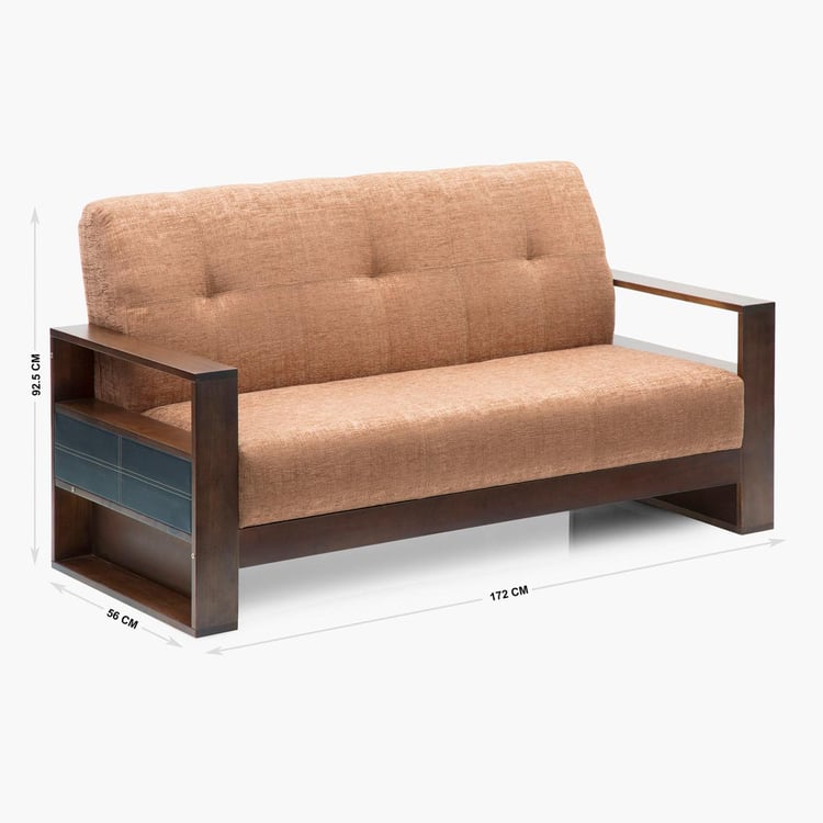 Delport Mocha Brown Fabric 3+2 Seater Sofa Set