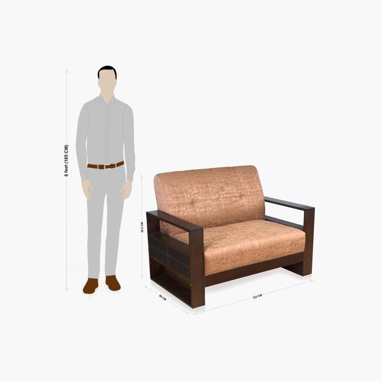 Delport Mocha Brown Fabric 3+2 Seater Sofa Set