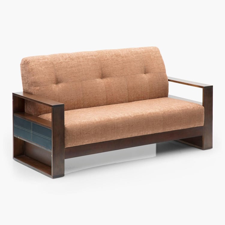 Delport Mocha Brown Fabric 3+2 Seater Sofa Set