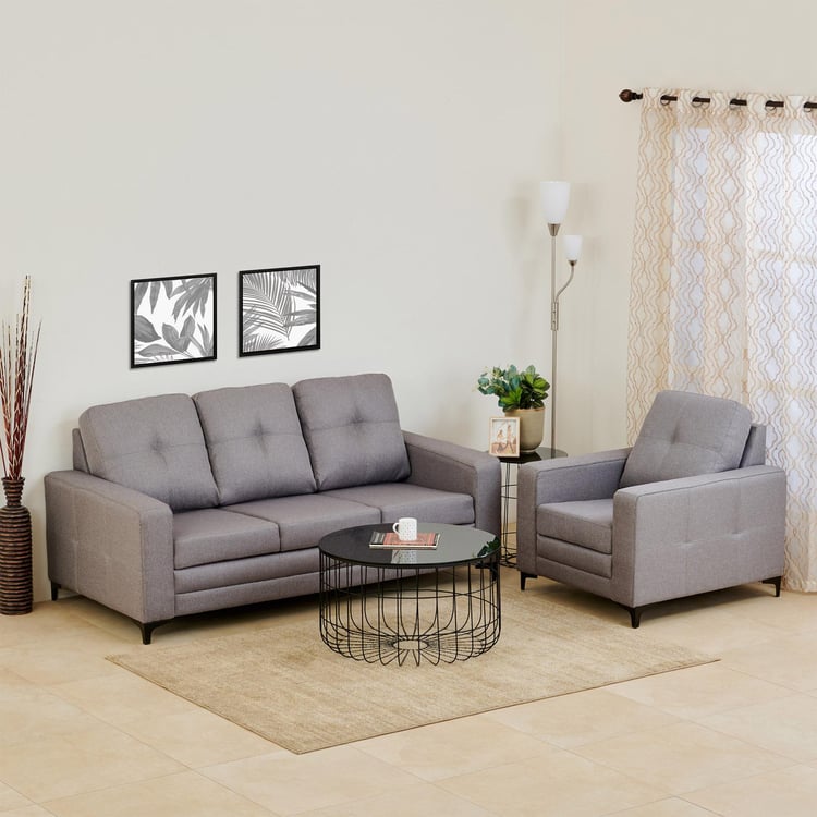 Allen Fabric 3+1 Seater Sofa Set - Grey