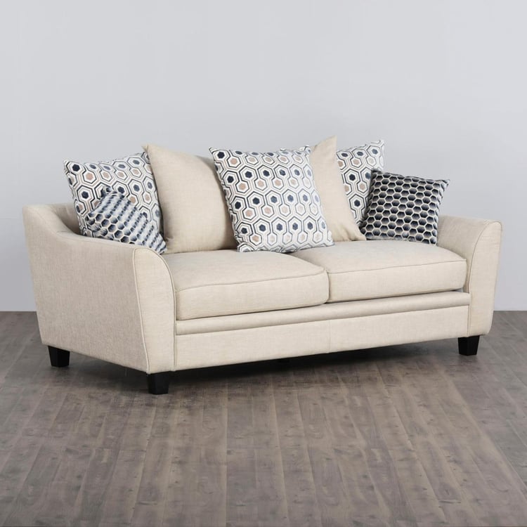 Mabel Beige Textured Fabric Upholstered 3+2 Seater Sofa Set