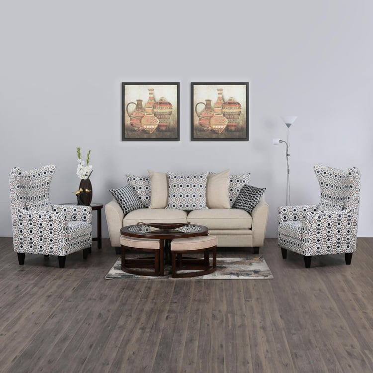 Mabel Fabric 3+1+1 Seater Sofa Set - Beige