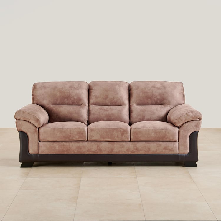 Aries Fabric 3+1 Seater Sofa Set - Brown