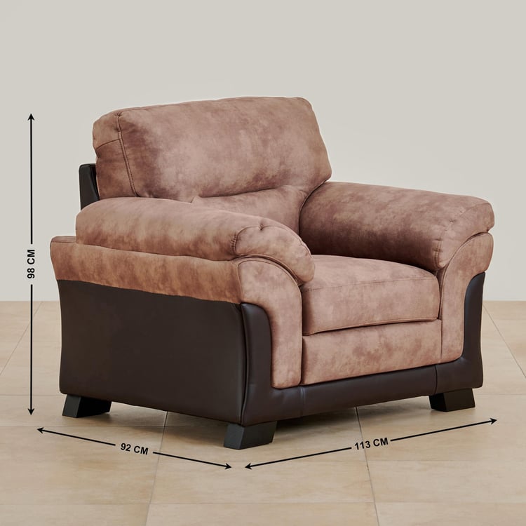 Aries Fabric 3+1 Seater Sofa Set - Brown