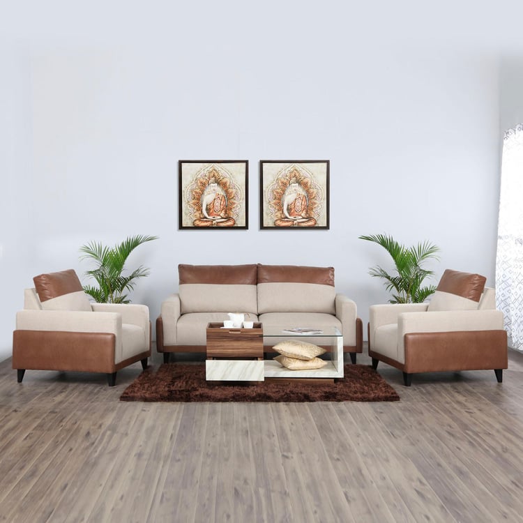 Antonio Fabric 3+1+1 Seater Sofa Set - Beige