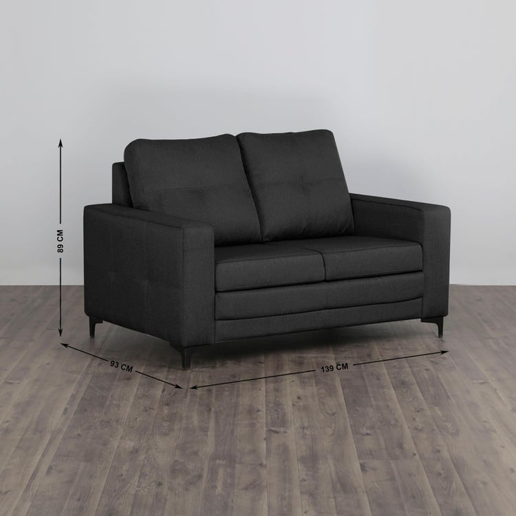 Kassel Faux Leather 3+2 Seater Sofa Set - Black