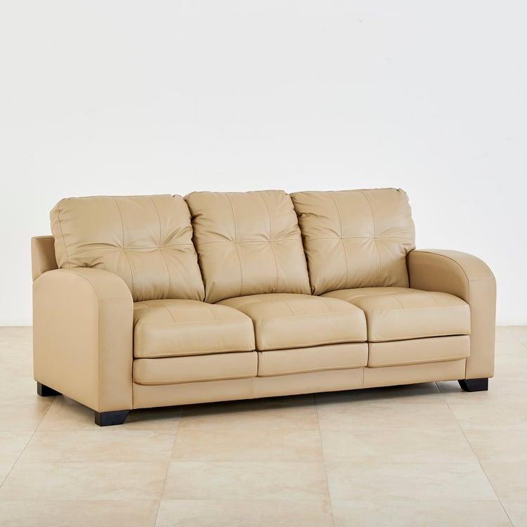 Vista Half Leather 3+2+1 Seater Sofa Set - Beige