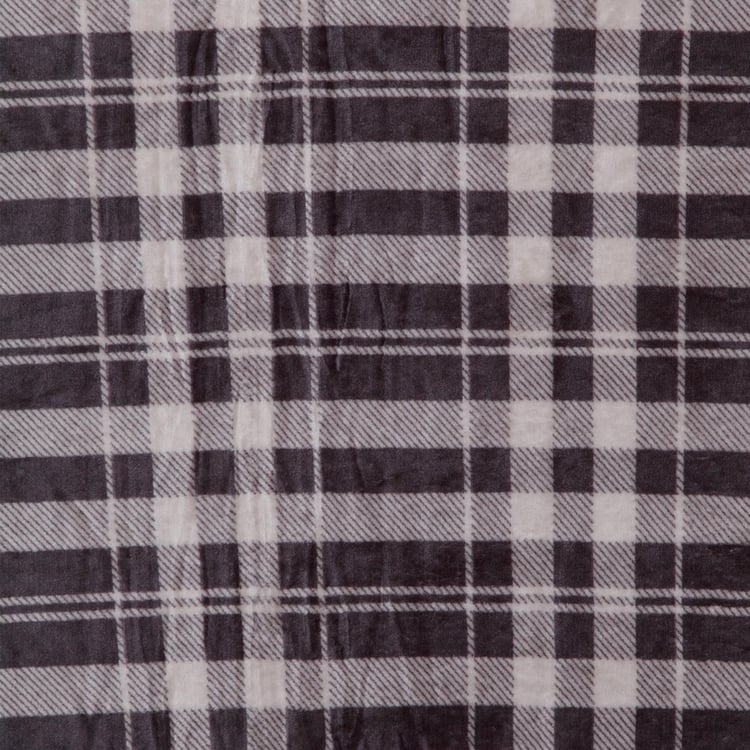 PORTICO Feather Coral Checked Single Blanket - 1.37 m x 2.20 m