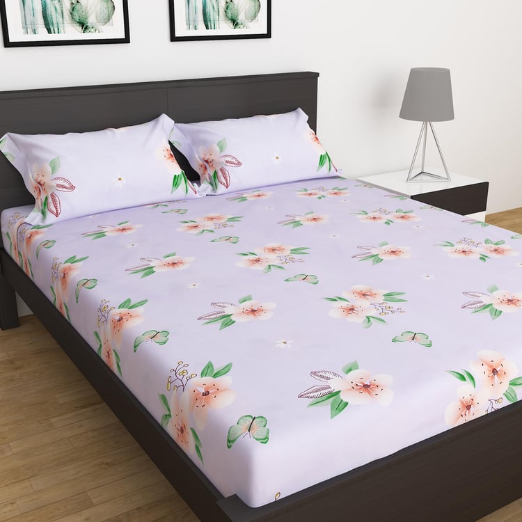 Corsica Elegant Microfibre Printed 3Pcs Queen Bedsheet Set