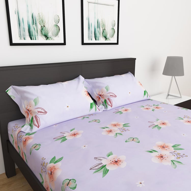 Corsica Elegant Microfibre Printed 3Pcs Queen Bedsheet Set