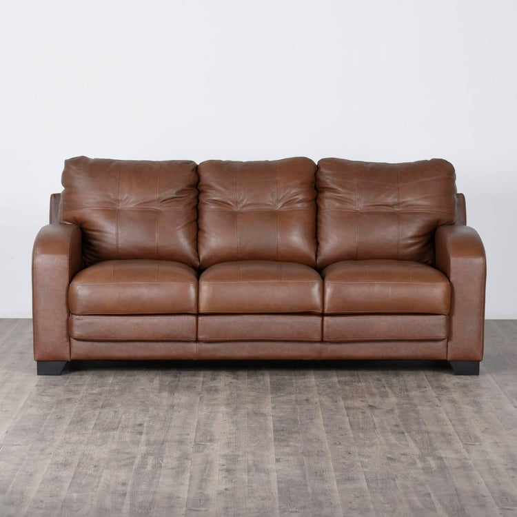 Vista Half Leather 3+2+1 Seater Sofa Set - Brown