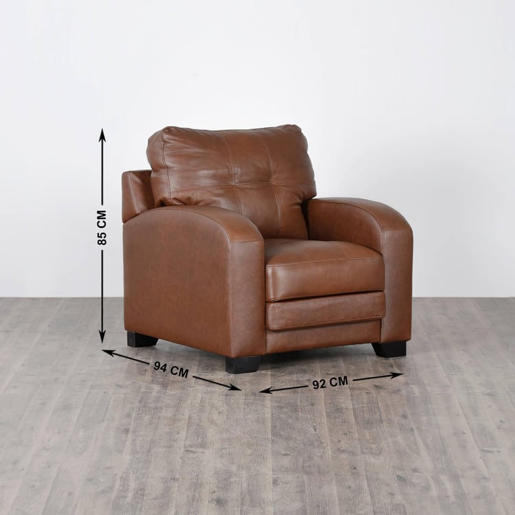 Vista Half Leather 3+2+1 Seater Sofa Set - Brown