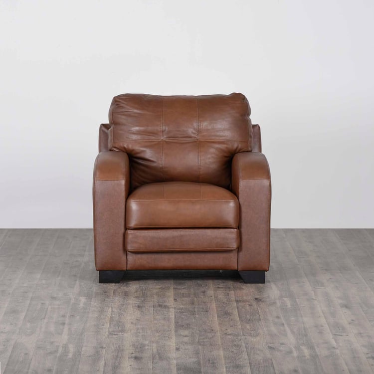 Vista Half Leather 3+1+1 Seater Sofa Set - Brown