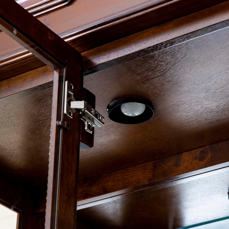 Mulex Rubber Wood Crockery Unit - Brown