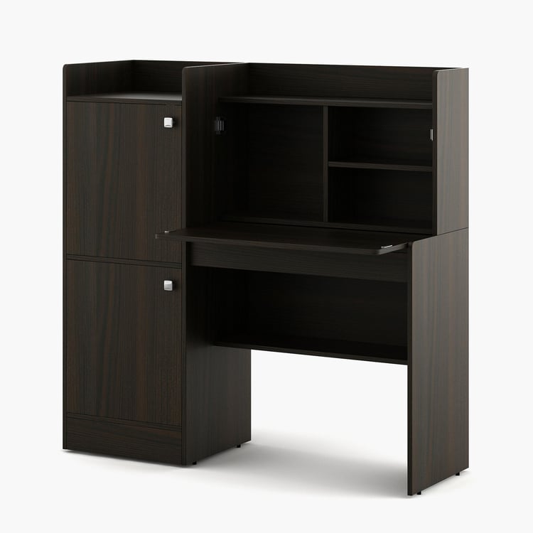 Nexon Flip Study Desk with Cabinet - Brown