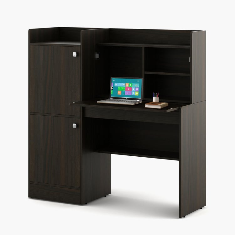 Nexon Flip Study Desk with Cabinet - Brown