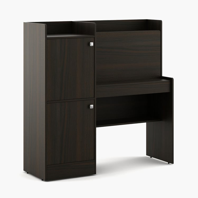 Nexon Flip Study Desk with Cabinet - Brown