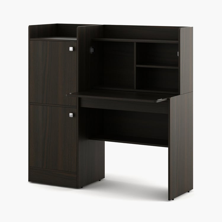 Nexon Flip Study Desk with Cabinet - Brown