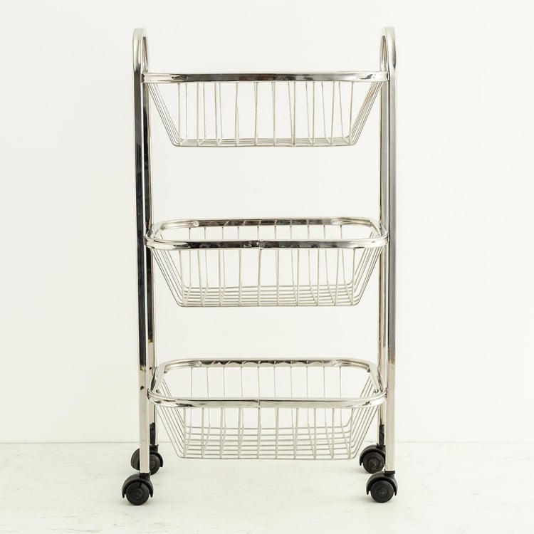 Corsica Lyon Stainless Steel 3-Tier Kitchen Trolley